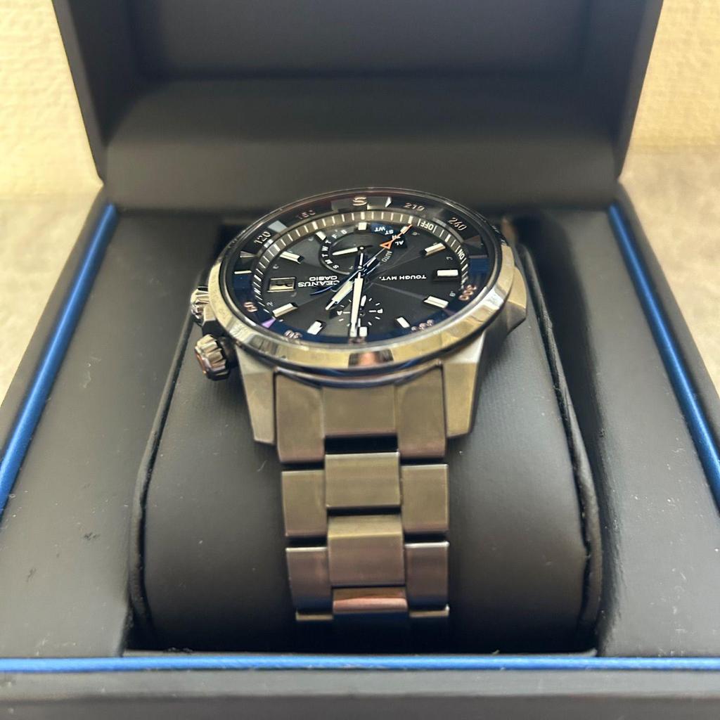 Used [Box is not genuine] OCEANUS CASIO OCW-P1000B-1AJF Radio Solar Titanium All Black Hands OCEANUS