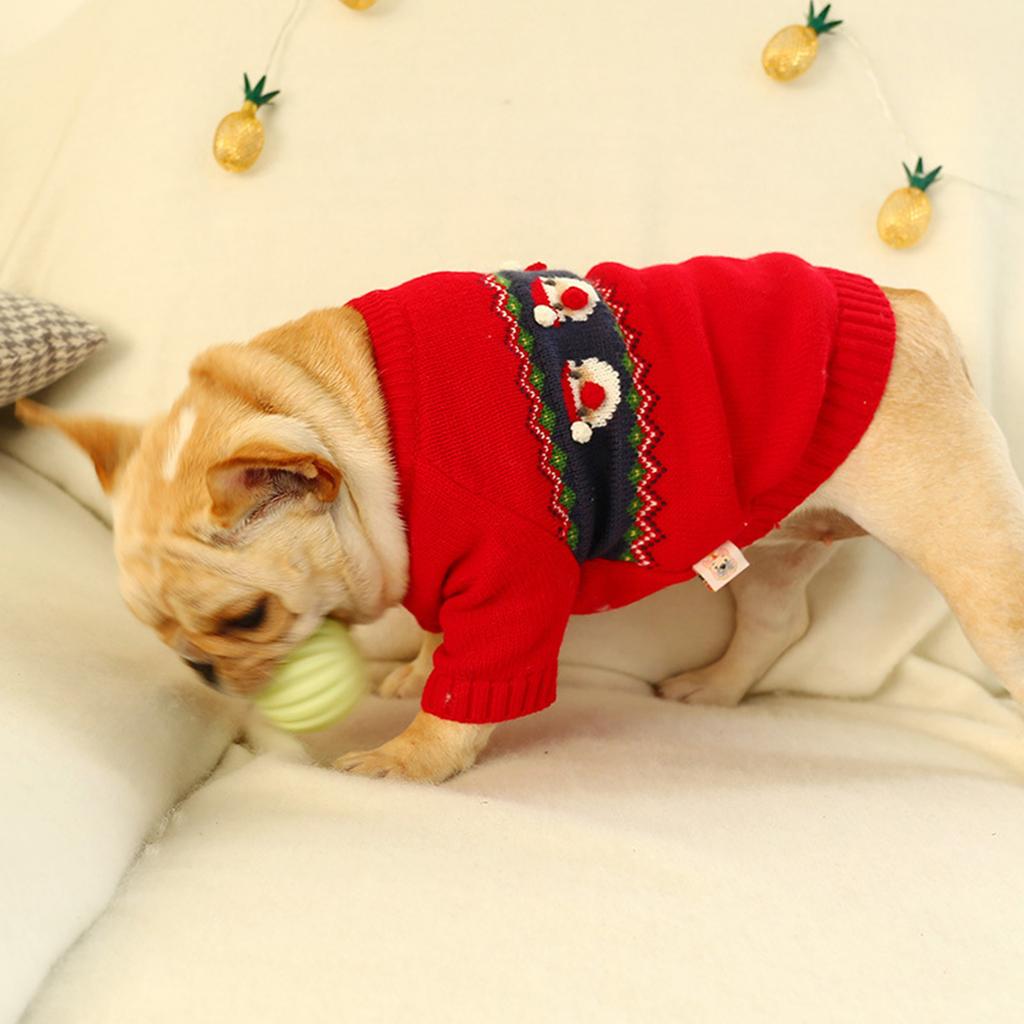 Warm Dog Clothes for Small Medium Dog Windproof Cat Sweater Pet Clothing for Christmas Outdoor Walking Sweater Winter