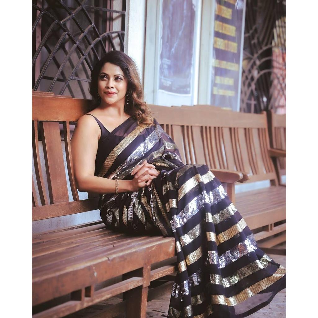 Presenting You Most Beautiful Seqwance Saree Collection, Blouse (Need To Be Stitched As Per Size And Fit)