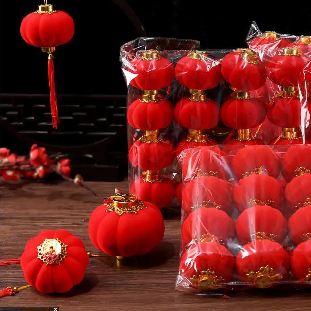 30/25Pcs Chinese New Year Decoration Pendant Chinese New Year Home Lantern Party Decor Chinese Spring Festival Decor Red Lantern