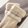 Full Finger Women Suede Gloves Windproof Cycling Mittens Fashion Winter Women's Gloves  Girls Gift
