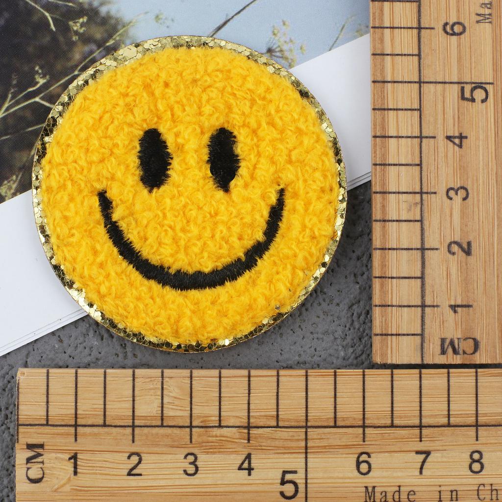 Mixed Color English Alphabet Embroidery Cloth Sticker Digital Towel Embroidery Computer Embroidery Stamp Clothes Smiley Face Patch Sticker