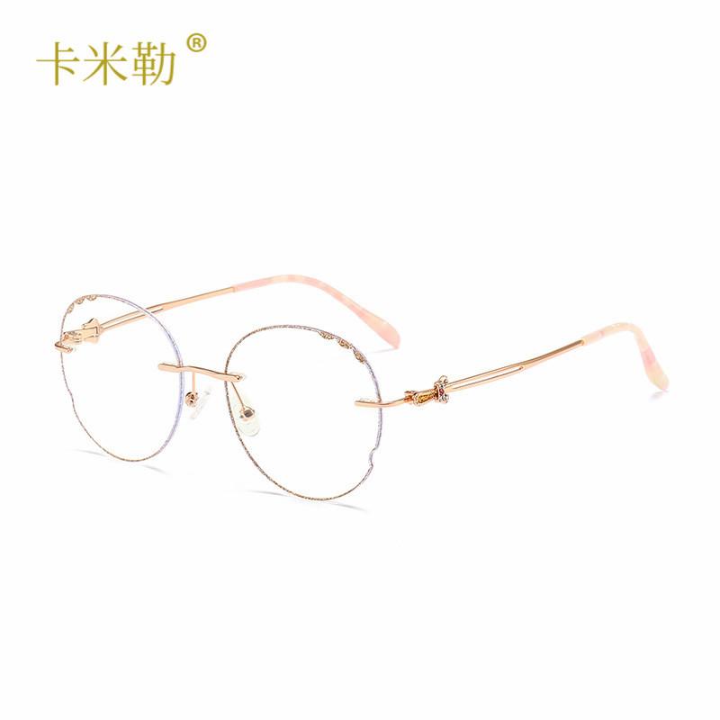 New anti-blue light, girls' trend fashion flat glasses, oval face frame fashion sunglasses sunglasses