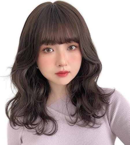 Brightlara Women s Natural Full Wig, Semi-Long/Medium Length, Perm/Wave, hf1979-CR