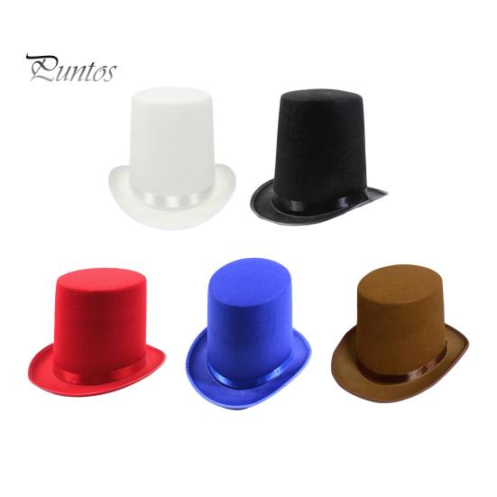 Black Magician Hats High Top Hat British Jazz Topper Male for Plays And Female Court Gentleman Flat Felt Performances Role Play Christmas Dressing