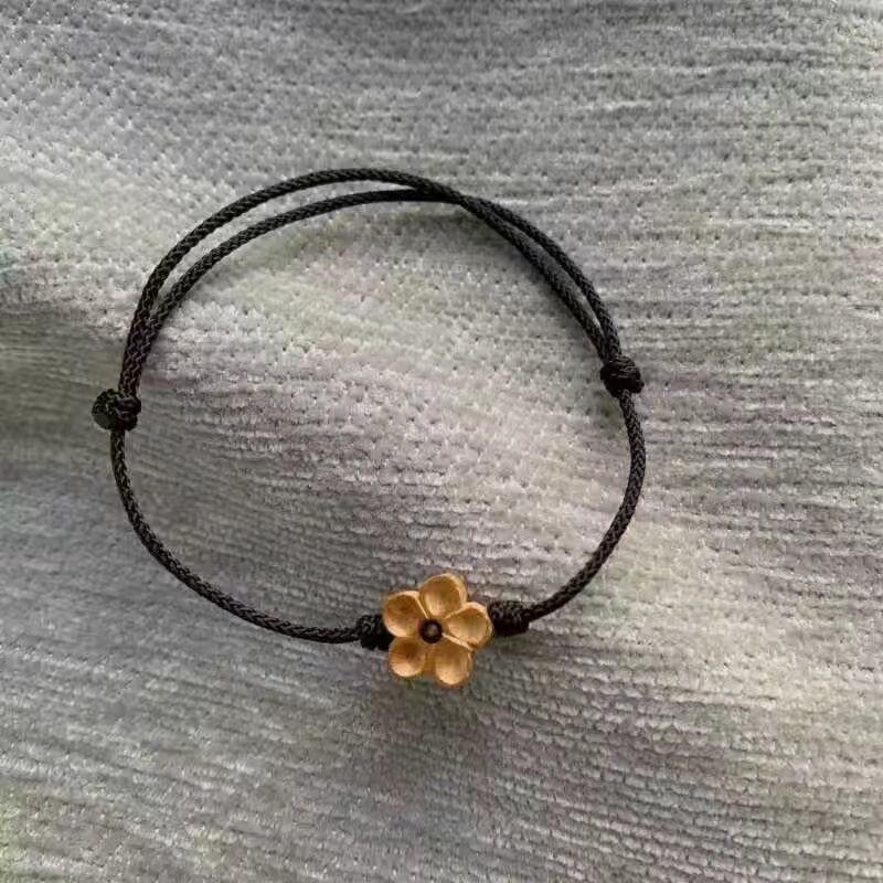 

Деревянный Браслет Маленький Цветок Ремешок Женский Милый Счастливый Персиковый Цветок Красная Веревка Простой Браслет Браслет Национальный Стиль Персиковое Дерево Персиковый Цвет M536 Peach Blossom Bracelet Black Rope