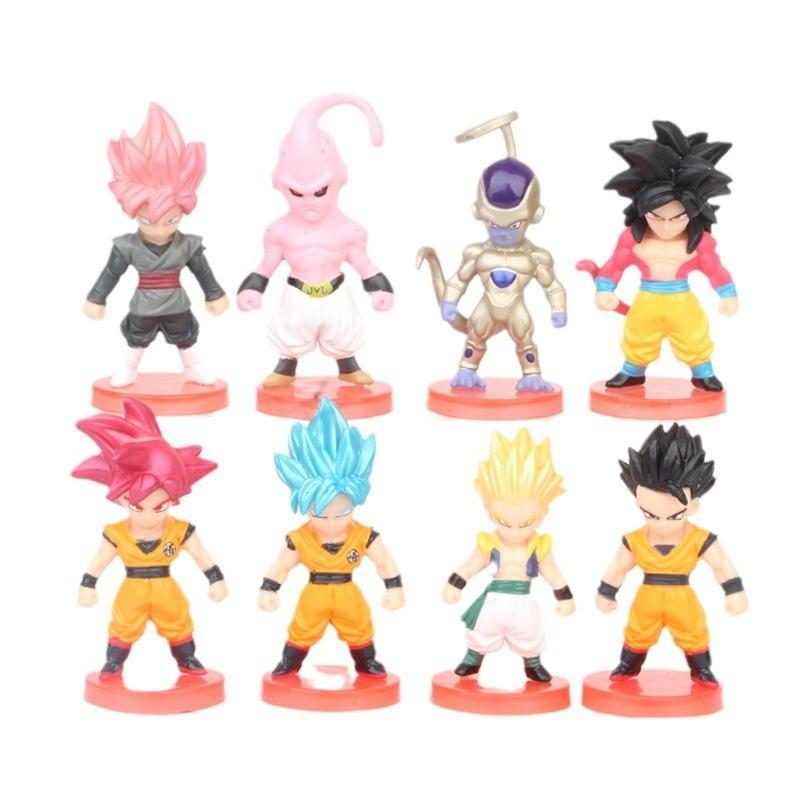 Seven Dragon Fun Ball Pvc Figurine Set Adorable Buu Super Blue Red Black Goku Display