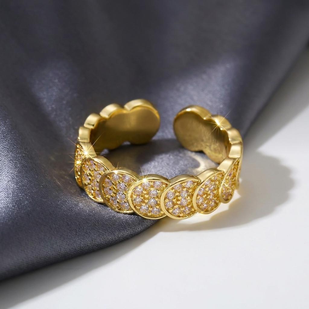 Delicate Textured Flower Copper Ring Set for Women Sweet Cubic Zirconia Faux Pearl Baguette Open Ring Party Jewelry Gift