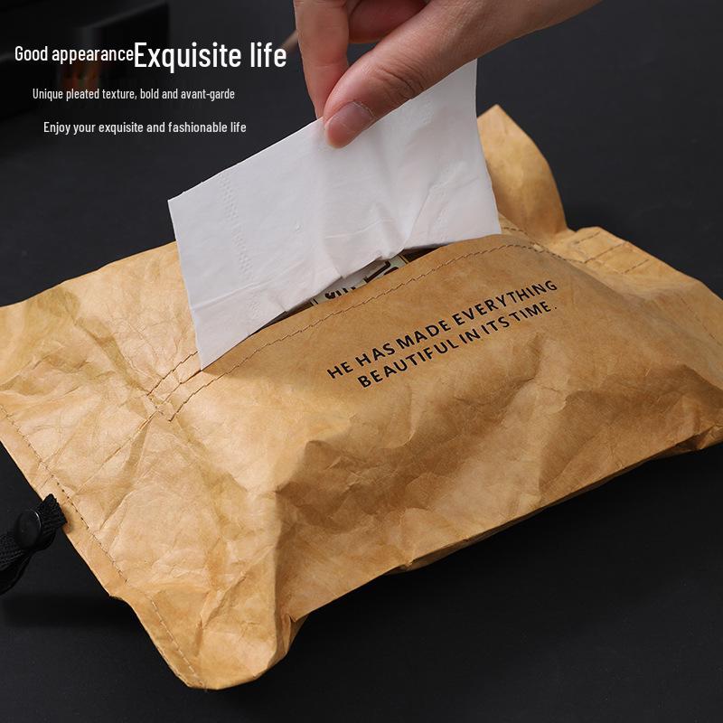Wall-Mounted Luxury Car Tissue Box: Waterproof, Pull-Out Design, DuPont Paper, Customizable High-End Feel