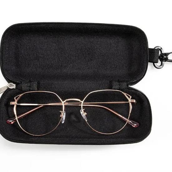 Портативний футляр для окулярів на блискавці з металевим карабіном, високоміцний EVA, стійкий до стиснення, ретро-текстура соломи, спортивні аксесуари