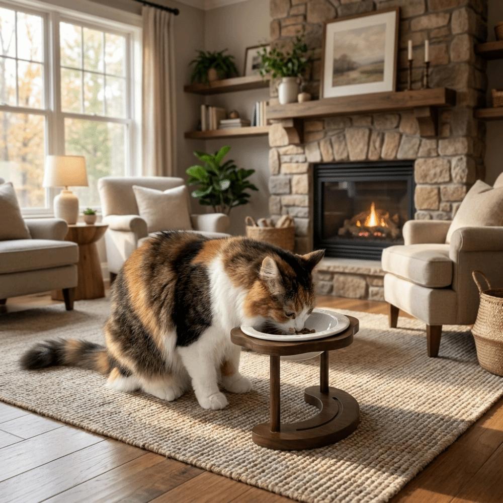 Detachable Elevated Cat Water Bowl Anti Slip Raised Dog Food Bowl Ceramic Cat Bowl Pet Supplies