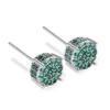 Popular White K Round Zircon Inlaid Stud Earrings Women, Full Diamond Earrings Temperament Versatile Ear Jewelry