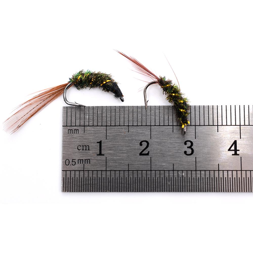 MNFT 10PCS 11# Peacock Silk Body Nymph Pheasant Tail Fly Trout Fishing Dry Flies Artificial Bait