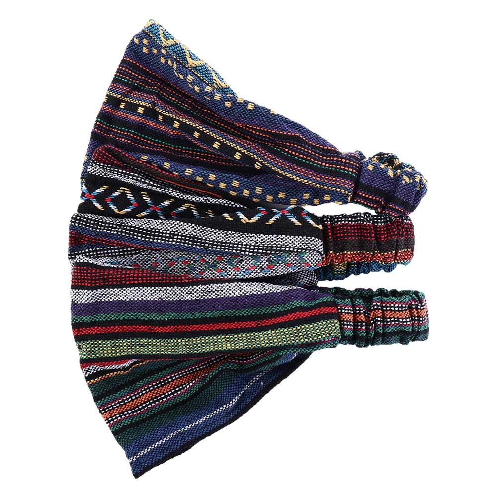 Vintage Wide Side Non Slip For Girls Ethnic Style Headband Women Hairbands Stripe Korean Head Wrap