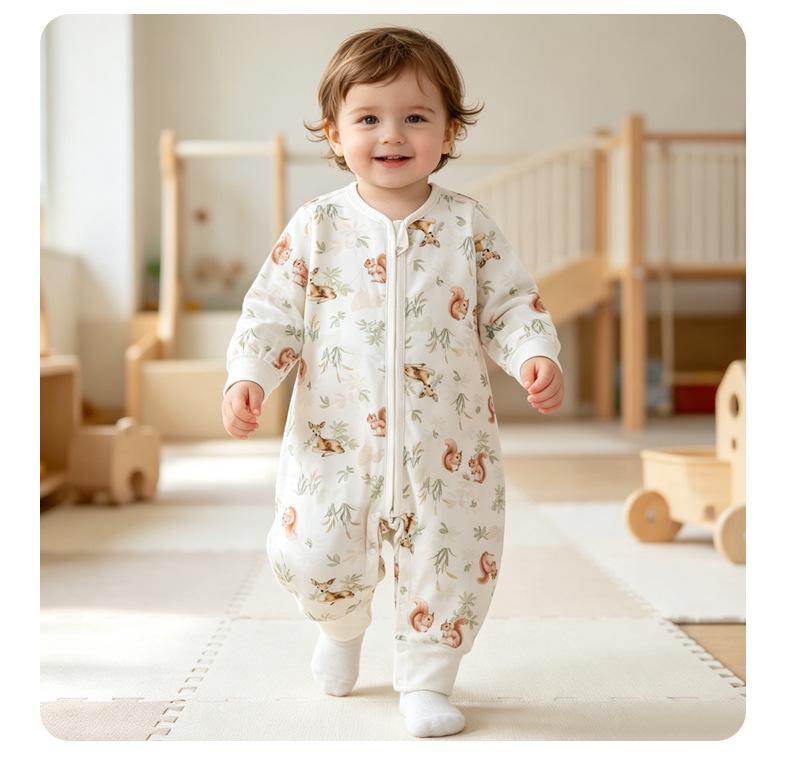 Upgraded All-Cotton Unisex Baby Sleeping Bag with Zipper and Anti-kick Design