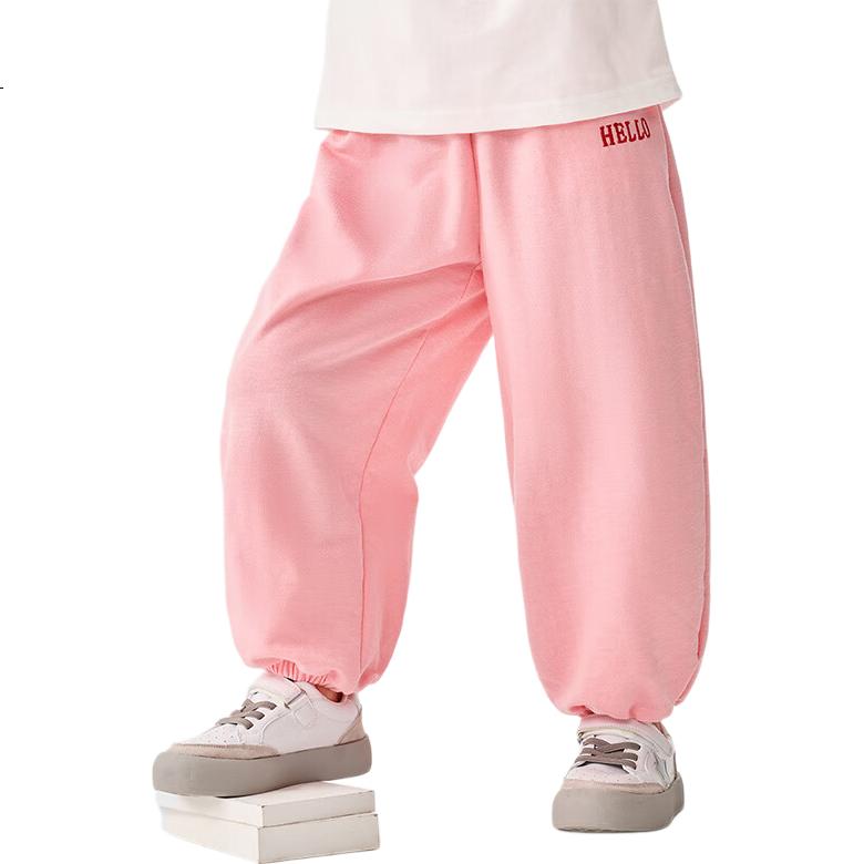 Badibadi Spring And Autumn Infant And Toddler Sweatpants, Boys And Girls Baby Casual Comfortable Breathable Long Pants, Gray Hello, Size 110