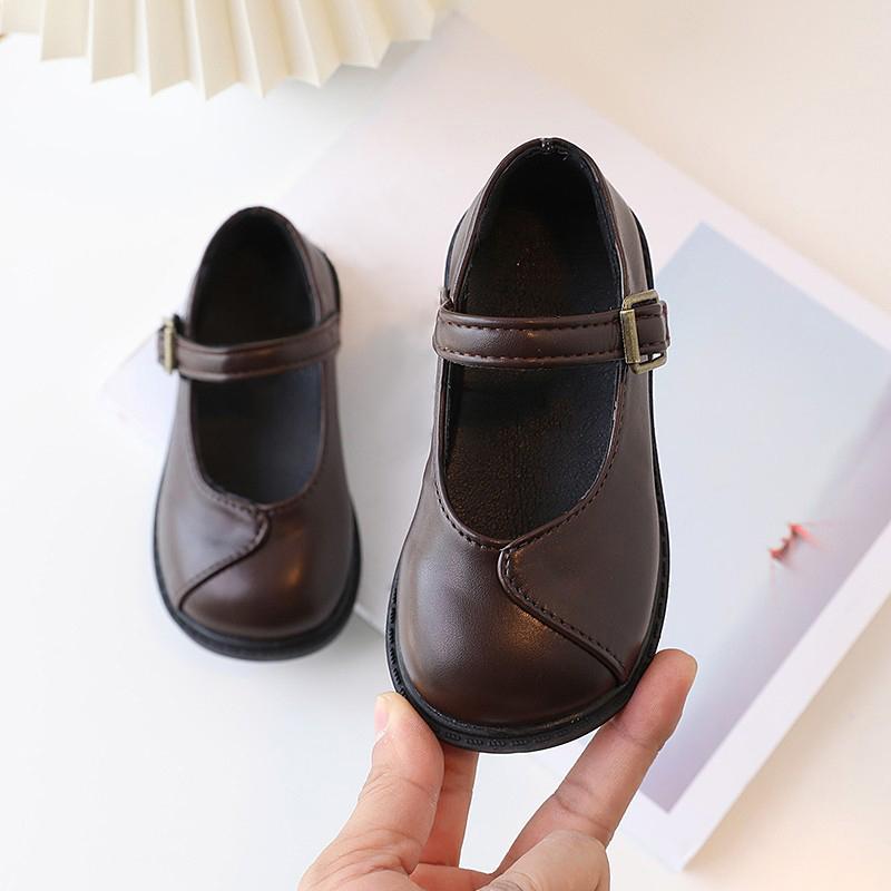 

Детская обувь для девочек, винтажная обувь из искусственной кожи в британском стиле для маленьких девочек, повседневная школьная детская обувь на плоской подошве 27