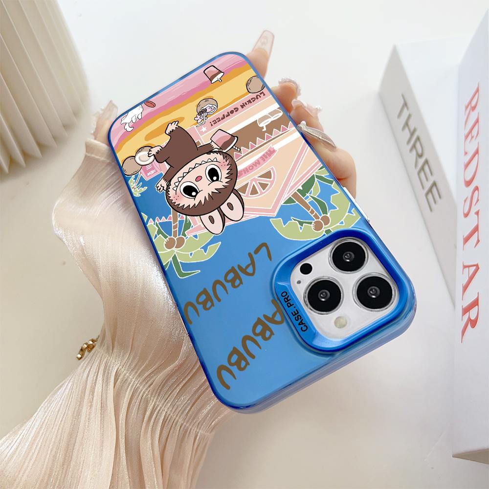 Painted Pattern Colorful Sliver Double Sided Hard Shell Shockproof Anti-fall Phone Casing for Vivo
