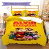 Alvin & The Chipmunks Pattern Bedding,Quilt Set Quilt Cover Pillowcase Home Birthday Gift (1 * duvet cover + 2 * pillowcase, without core)