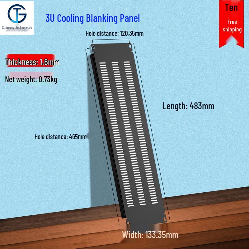 19-inch Black Rack Mount Blank Panel with White Back - Available In 1U, 2U, 3U, 4U, and 6U Sizes.