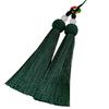 Versatile Keychain with Double Tassels Designs Polyester Silk Fringe with Loop for Keys Bags Decoration