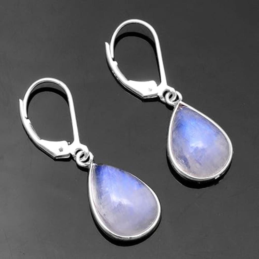 925 Sterling Silver Earring, Moonstone Gemstone Earring, Designer Earring, Gift For Her, Gift For Her, Women Earring