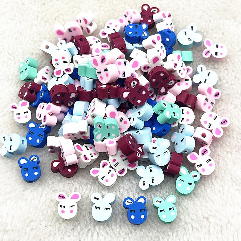 30pcs 10mm Heart Shape Fruit Beads Polymer Clay Beads Spacer Loose Beads for Jewelry Making DIY Bracelet Earring
