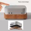Wooden Desktop Risers for Power Button Wood Texture Heat Dissipation NonSlip Protective Base