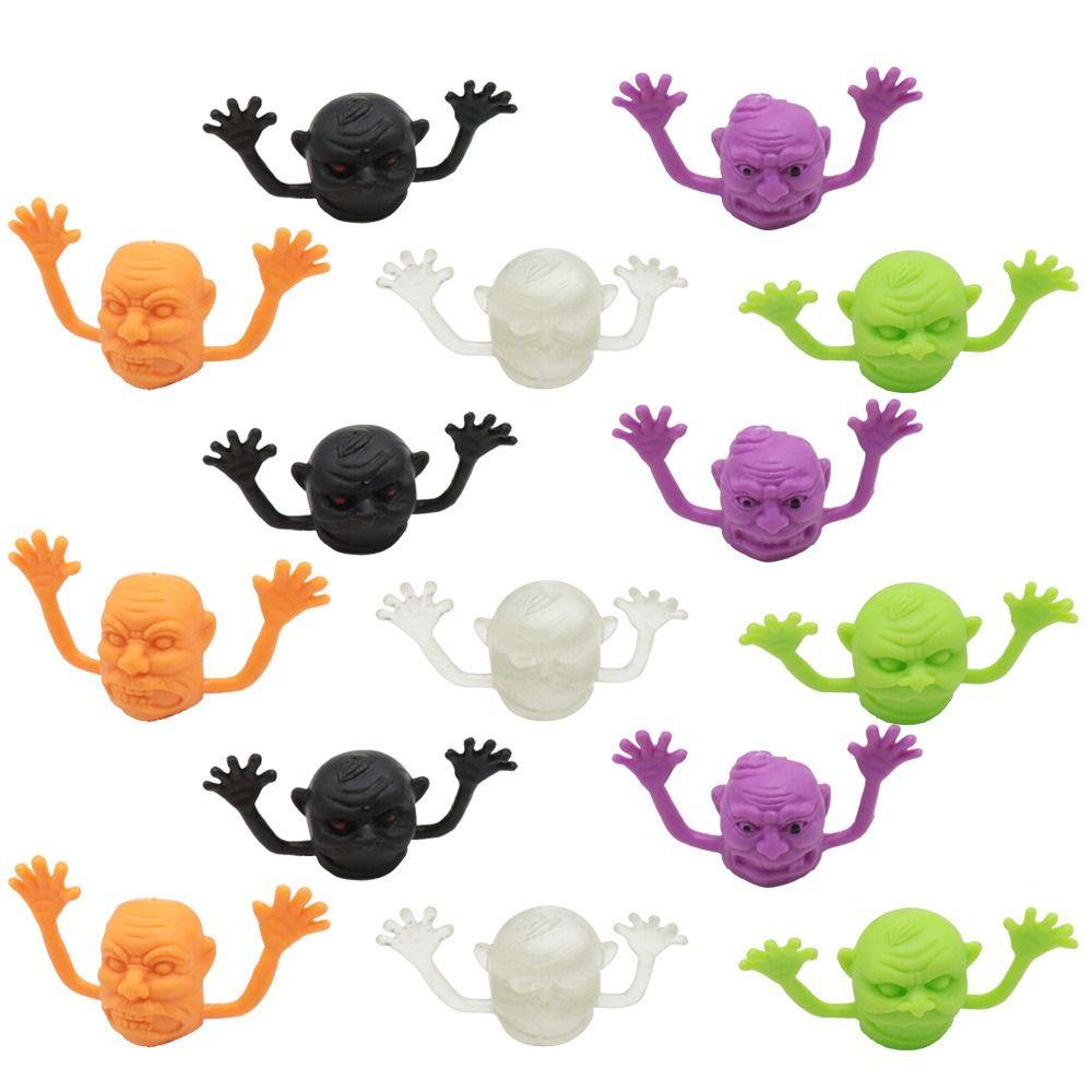 5pcs Ghost Head Ghost Head Finger Toys Plastic Halloween Ghost Finger Puppet Toy  Storytelling