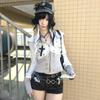 Hooded knitted sweatshirt women's autumn street style y2k zipper cardigan long sleeve jacket slim slim top
