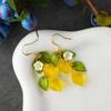 Exquisite Glass Lemon Earrings Light Weight Fruit Food Flower Earrings Can Love Kawaii Pastoral Earring for Her Birthday Present