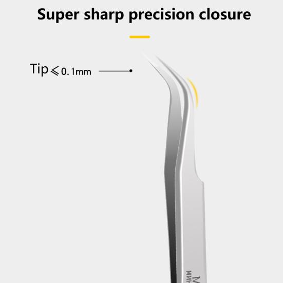 Anti-static Precision Tweezers Anti-deformation Pointed Curved Tip Stainless Steel High Hardness Eyebrow Tweezers Repair