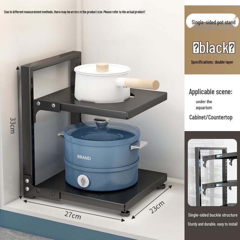 Multi-layer Kitchen Storage Rack: Under-Sink, Pot, and Cookware Shelf