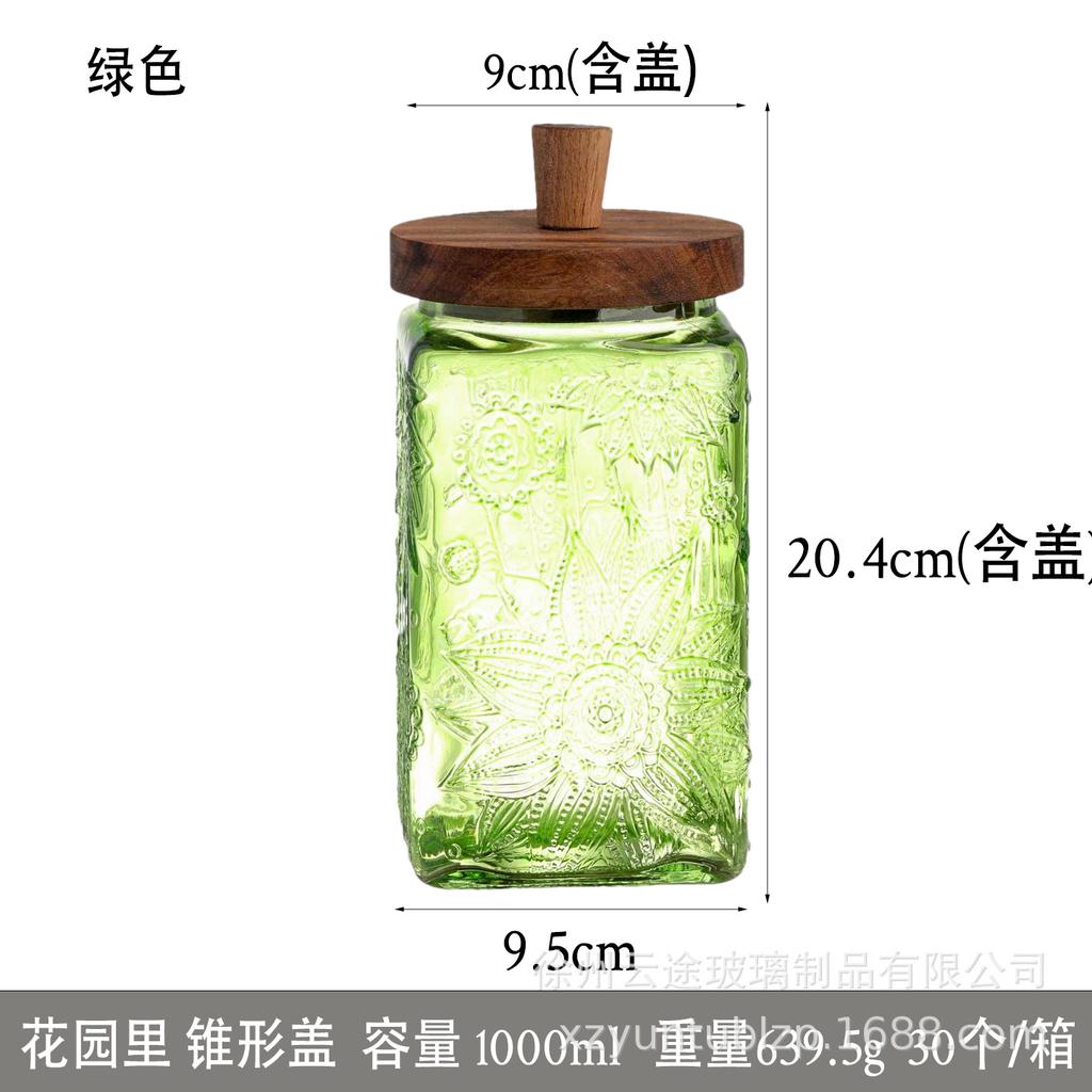 1000 Farben Begonien Glas Vorratsglas Vintage Küche Getreide Nussglas Haushalt Teeglas Lebensmittelaufbewahrung Behälter Geschenk Heimdekoration