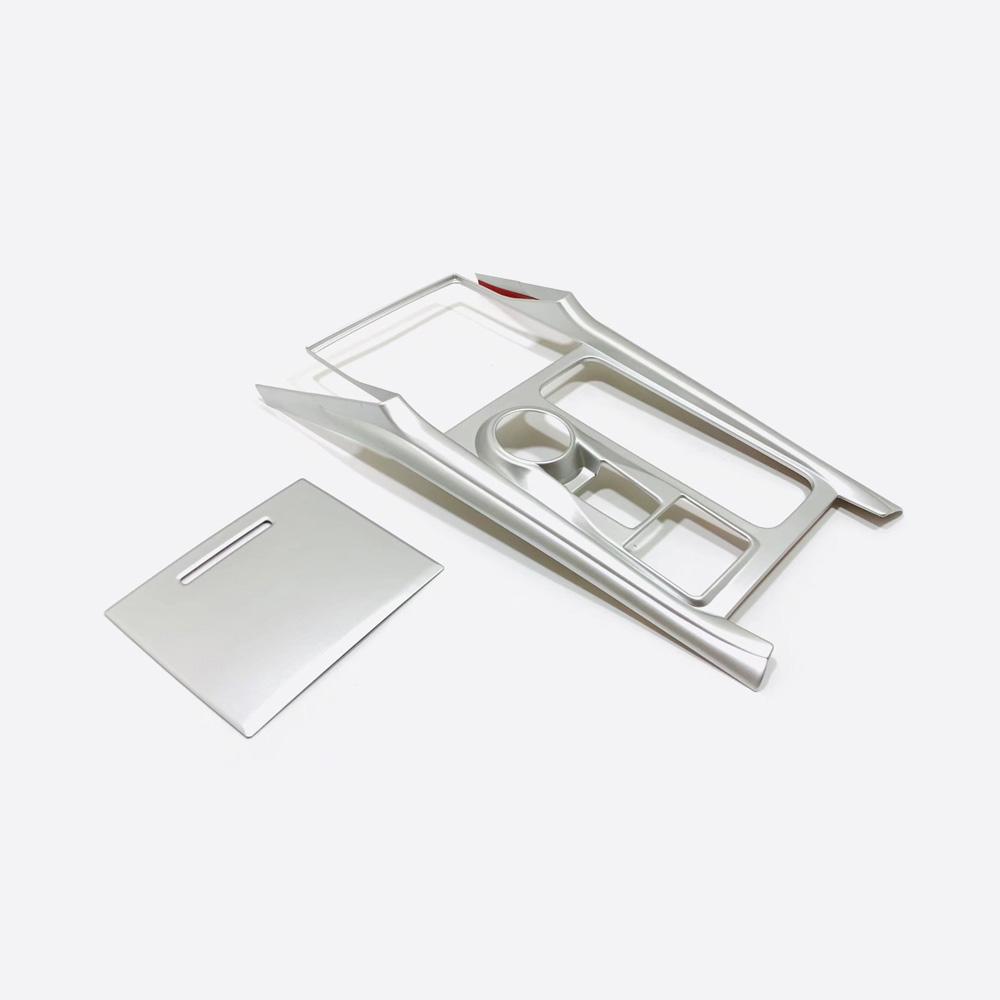 

Автомобильные аксессуары для Ford Explorer 2023 2022 Стайлинг из нержавеющей стали из углеродного волокна Панель переключения передач Накладка Silver XC