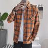 Męska koszula flanelowa w kratę z krótkim rękawem - Europejski i Amerykański styl casual