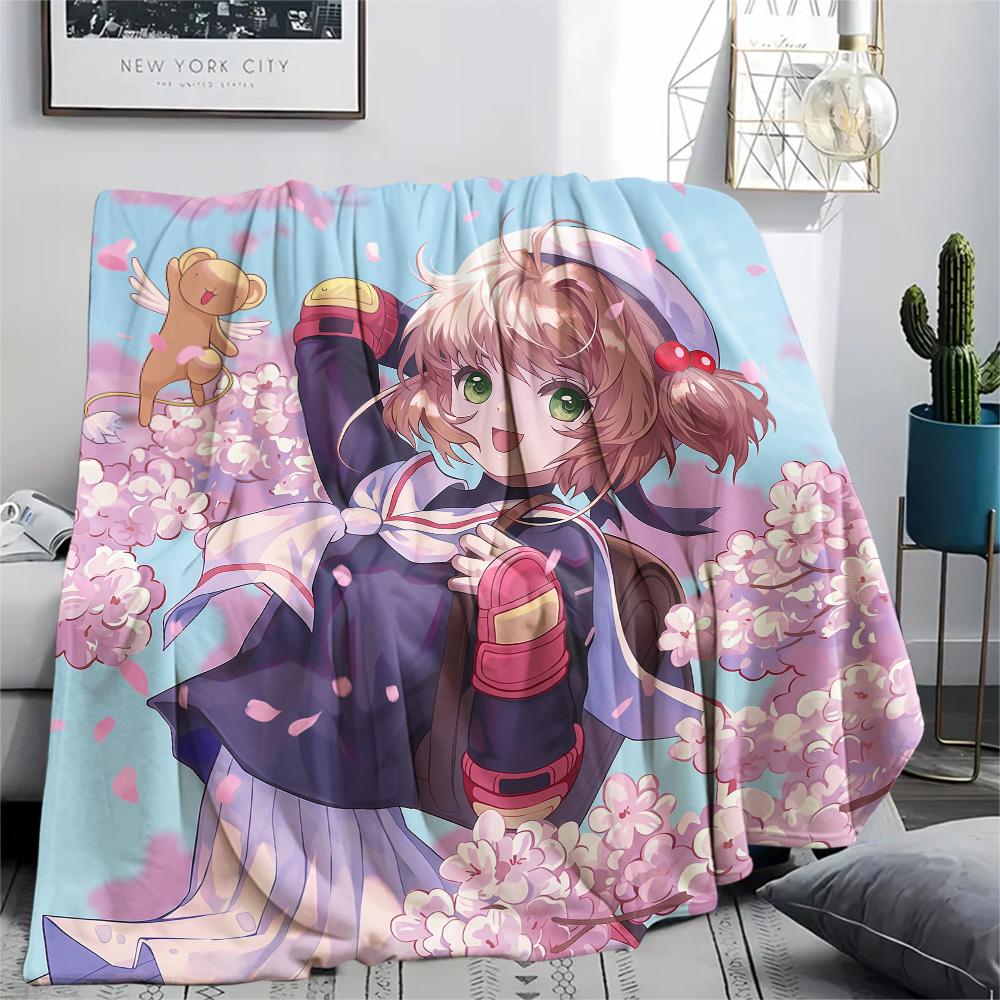 Cardcaptor Sakura Kinomoto Sakura Theme flannel blanket, comfortable for daily home use, perfect gift for fans
