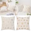 Snowflake Print Cushion Cover Sofa Couch Decoration Pillow Cover  Pillowcase Perfect for Christmas Decorations