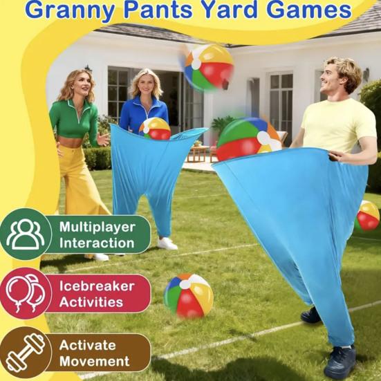 Catch Game Pants Breathable Oversized Granny Pants Ball Toss Game for Outdoor Lawn Parties Backyard