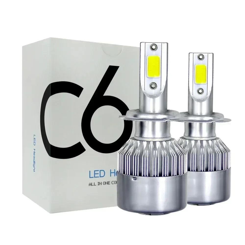 H11 LED Headlight Bulbs 2PCS, 72W 7200LM Ultra Bright C6 COB Chips, Plug and Play, Perfect Upgrade for Car Headlight &