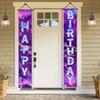 Neon Happy Birthday Banner Couplet Porch Backdrop, Music Theme Party Decor & Photo Props for Girls Birthday Party Favors