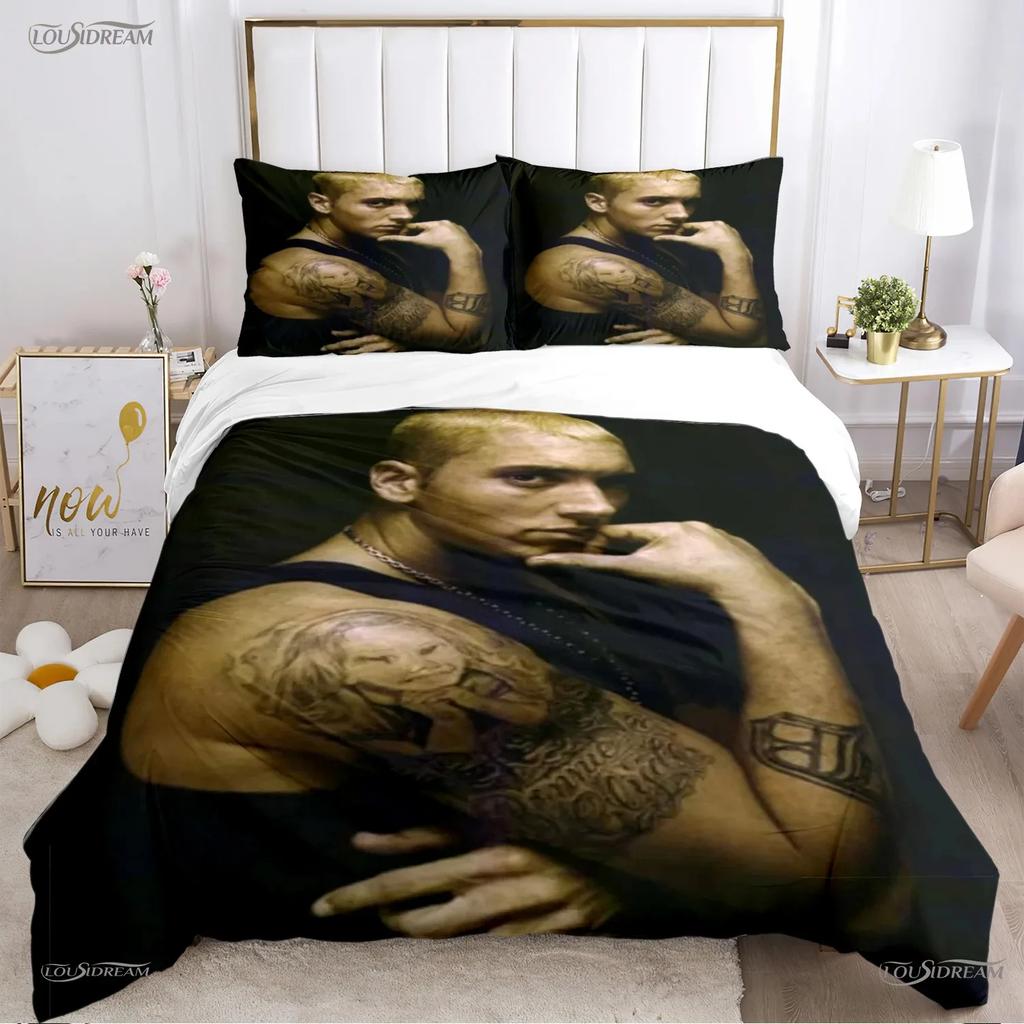 Eminem hip-hop singer All Season Duvet Cover Comforter Bedding sets Soft Quilt Cover and Pillowcases SingleDoubleQueenKing