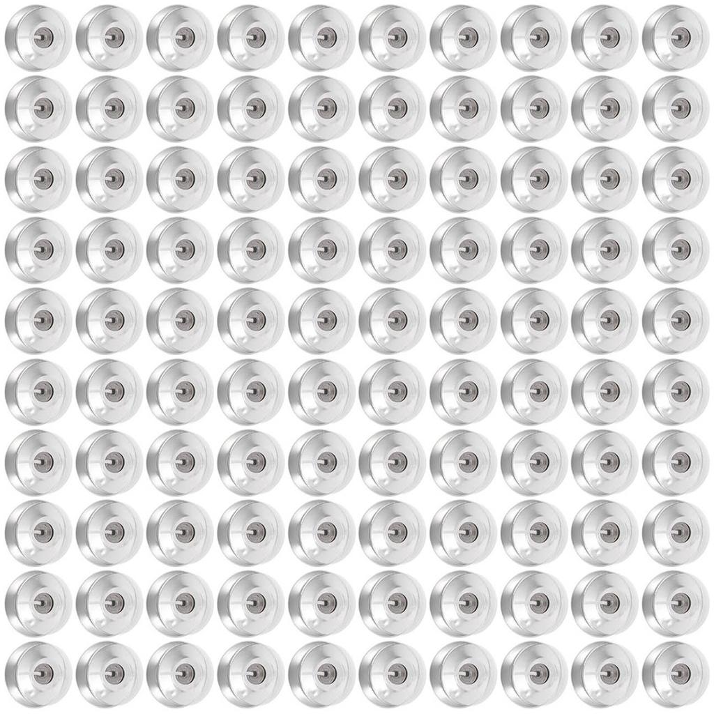 100 Set Metal Tealight Cups Candle Empty Jars Case Wax Container with Candle Wicks for DIY Craft Candle Making Supplies