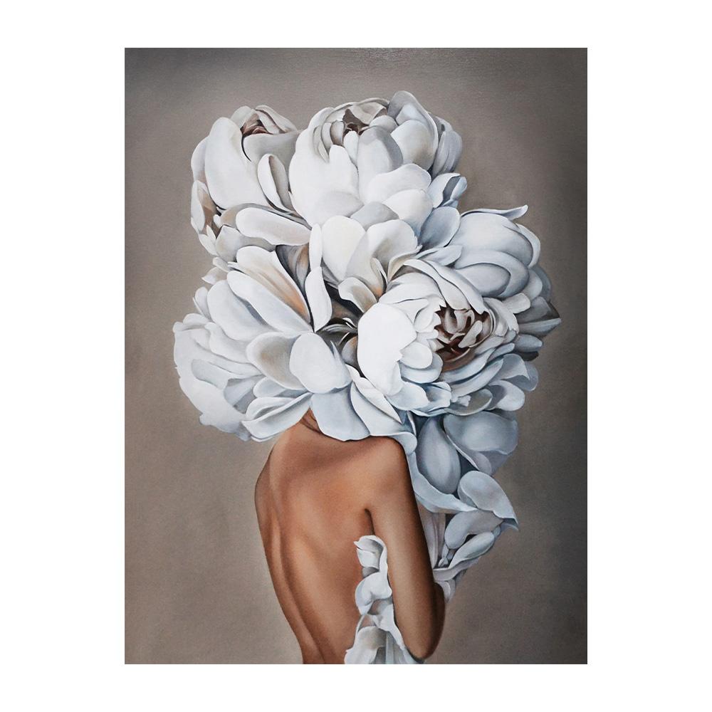 Nordic Flowers Head Woman Canvas Paintings On the Wall Art Posters And Prints Feather Girls Wall Pictures Home Decoration
