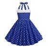 Moda Bambini Manica Corta Cuciture sul Collo Pois Retro Abbigliamento Bambini Gonna