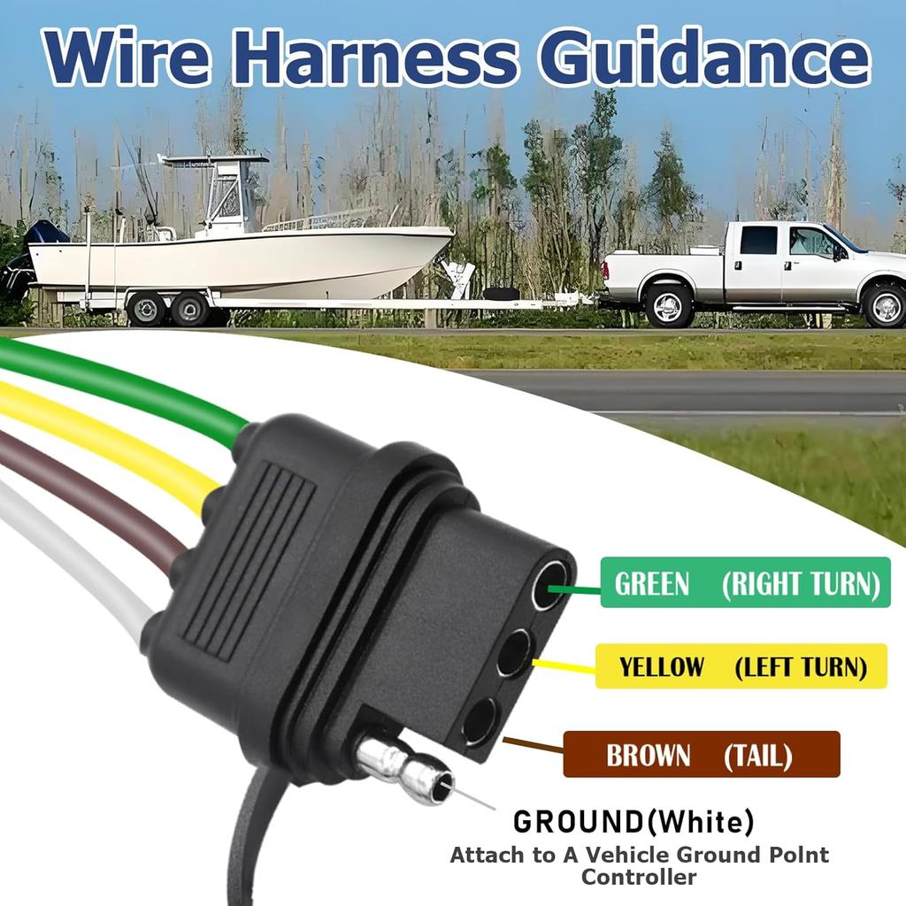 7-poliger auf 4-poliger Anhängerstecker-Adapter - Einzelfunktions-RV-LKW-Anhängerlicht-Konverter (7-poliger Flachstecker auf 4-poligen Flachstecker)