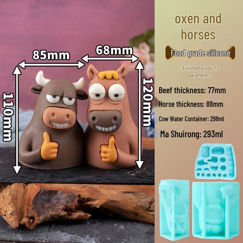 Yuanbao Horse Mousse Silicone Mold - Chocolate, Ice Cube, Dessert, Cake Decoration, Year of the Horse Baking Mold