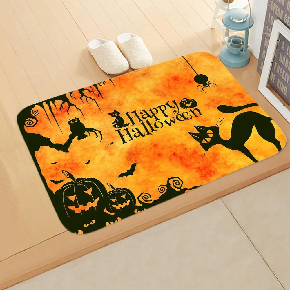 1/2/4PCS Halloween Funny Decoration Door Mat Skull Indoor Entrance Floor Doormat Non Slip Halloween Decor Rubber Welcome Mats
