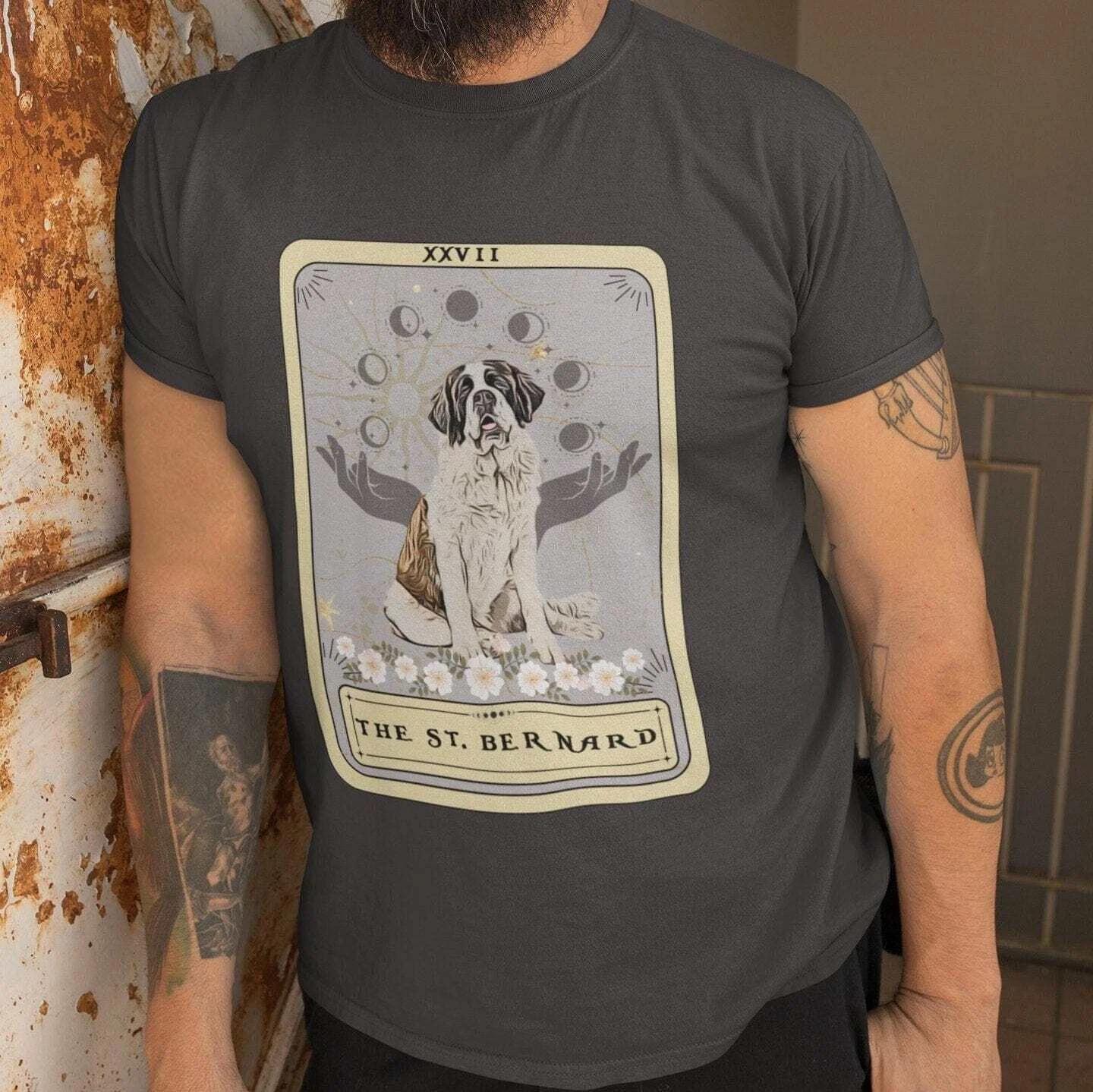The Saint Bernard Tarot Card Dog Shirt S