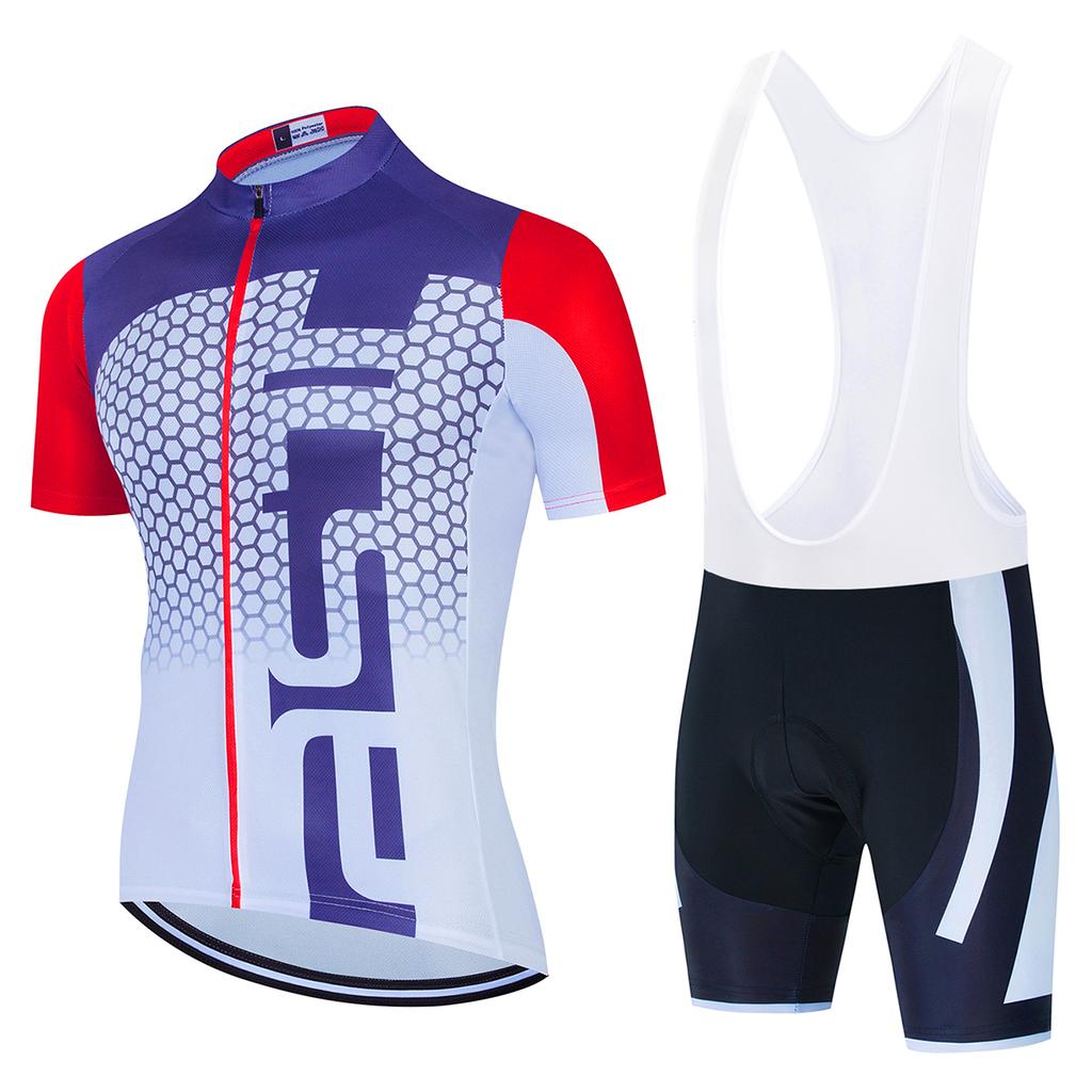 2025 Men's Team Cyhing Short Sleeve Bicycle Shirt Road  Summer Bike Suit  Wear Ropa Mcling Jersey Set Blue Clotaillot